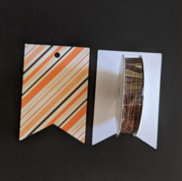 Striped Fall Tags with Matching Brown Ribbon Spool - Picture 5 of 5